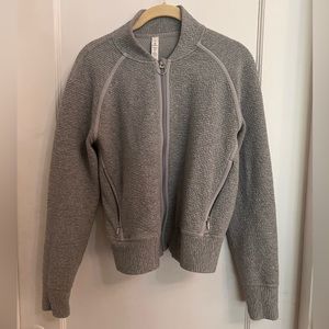 Lululemon | grey ribbed bomber jacket